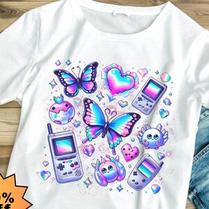 Butterfly Shirt, Metallic Butterflies, Vintage png, Pastel Butterfly Design, Blue Pink Butterfly, Mothers Day Gift, Grandma Gift, Mom Shirt