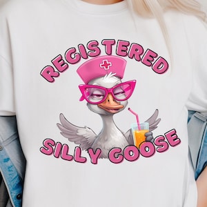 Registrierte Dumme Gans PNG, lustige Krankenschwester Sublimationsdesign, CNA RN Schulschwester Clipart, Krankenpflege Humor png, Krankenschwester Geschenk für Cricut Projekte