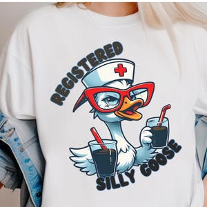 Registrierte Alberne Gans PNG, lustiges RN-Shirt-Design, Krankenschwester Geschenk, Krankenschwester Tag png, Krankenschwester-Shirt, Dumme Gans Krankenschwester png, Knebelgeschenk für Krankenschwestern