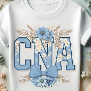 CNA png, Certified Nursing Assistant Digital Download, Preppy Nurse png Sublimation, Floral CNA Shirt Design, CNA Pride png for Sublimation