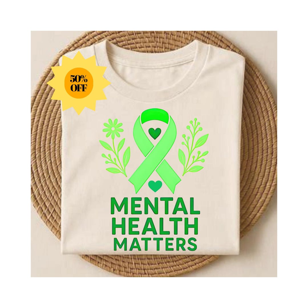 Mental Health Matters PNG, Green Ribbon Awareness PNG, Mental Health ...