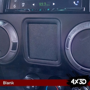 May include: A black car dashboard with a blank rectangular space where a radio or other device could be installed. The dashboard has a black and silver radio with the number "93.3" displayed on the screen. The text "Blank" is visible in the lower left corner of the image and "4x3D" is visible in the lower right corner.