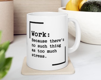 Funny Illustrated Office Mug, Work Colleague Gift, Coffee Mug for Coworker