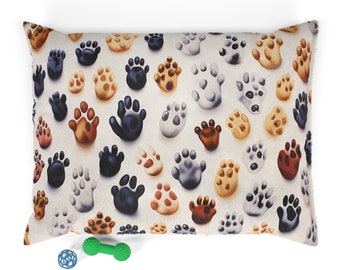 Cama para mascotas con patas de perro