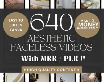 Faceless Videos, Aesthetic Videos,Master Resell Rights, MRR, Made For You, PLR, Faceless Instagram, Story Templates,Reels faceless templates