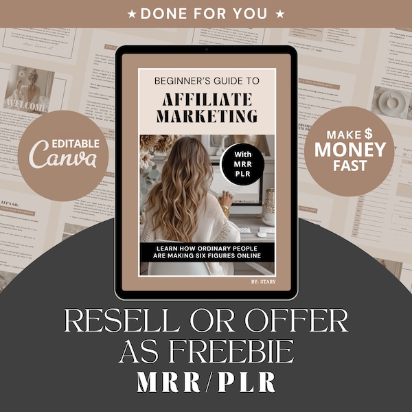 Affiliate Marketing Guide, made for you, MRR Master Resale,Freebie, PLR Private Label Rights, MRR, editable Canva,Lead Magnet, Freebie guide