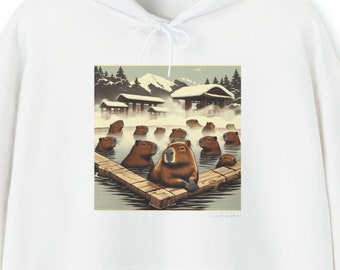 Capybara Hot Springs Hoodie, Capybara Liebhaber Hoodie, Grafik Hoodie, Capybara Geschenk, Niedlicher Capybara Hoodie, Capybara Liebhaber Geschenk