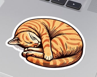 Orange Cat Sticker, Cat Lover Sticker, Cat Mom Sticker, Cat Dad Sticker, Orange Cat Gift, Cat Lover Gift