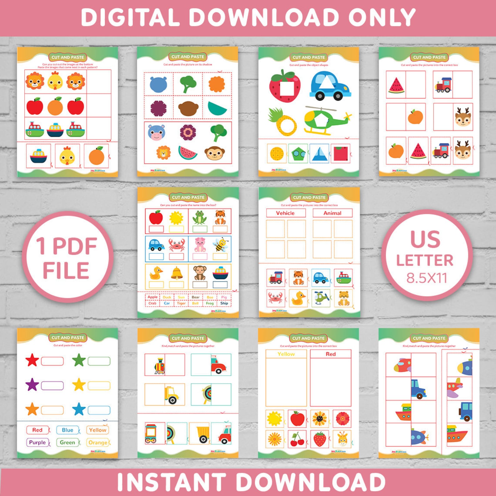 Printable Cut and Paste Activities for Kids Cut and Paste Printable