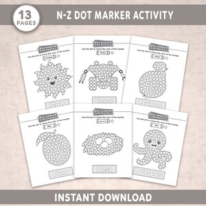Dot Marker Coloring Pages, Kids Coloring Page, Animal Dot Marker Printables, Do a Dot Activity, Dot Marker Activities, Digital Download