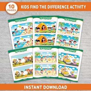 Spot the Difference Printable Worksheets, Spot the Difference, Kids Puzzle Games, Road Trip Activities, Preschool Activity, Kids Printables