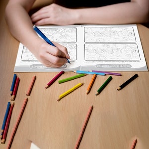 Spot the Difference Activity, Coloring Pages for Kids (Printable PDF) image 9