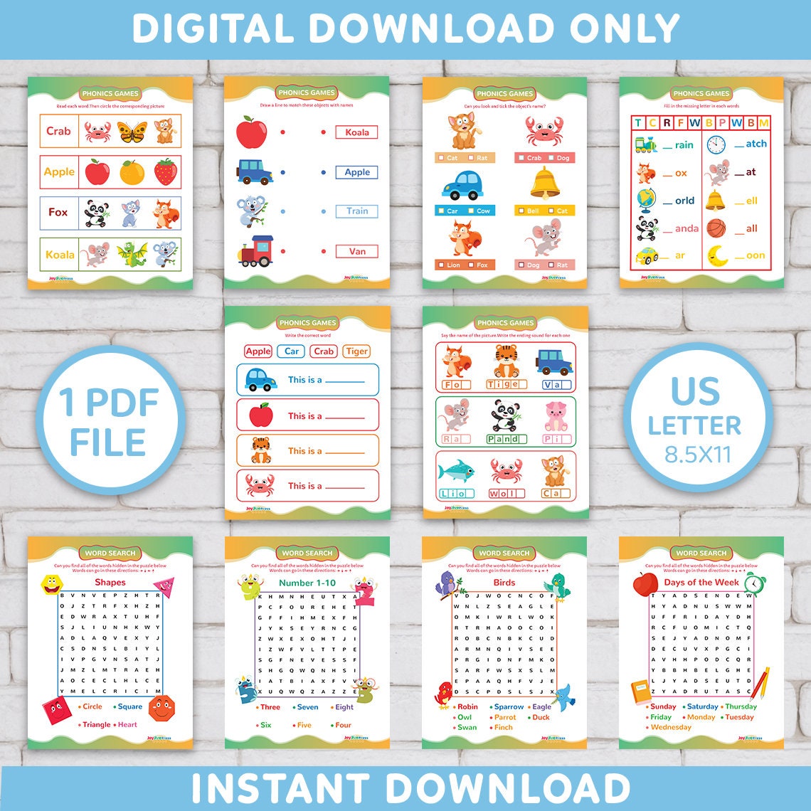 Phonics Printable Activity Worksheet, Beginning Sounds, Phonics ...