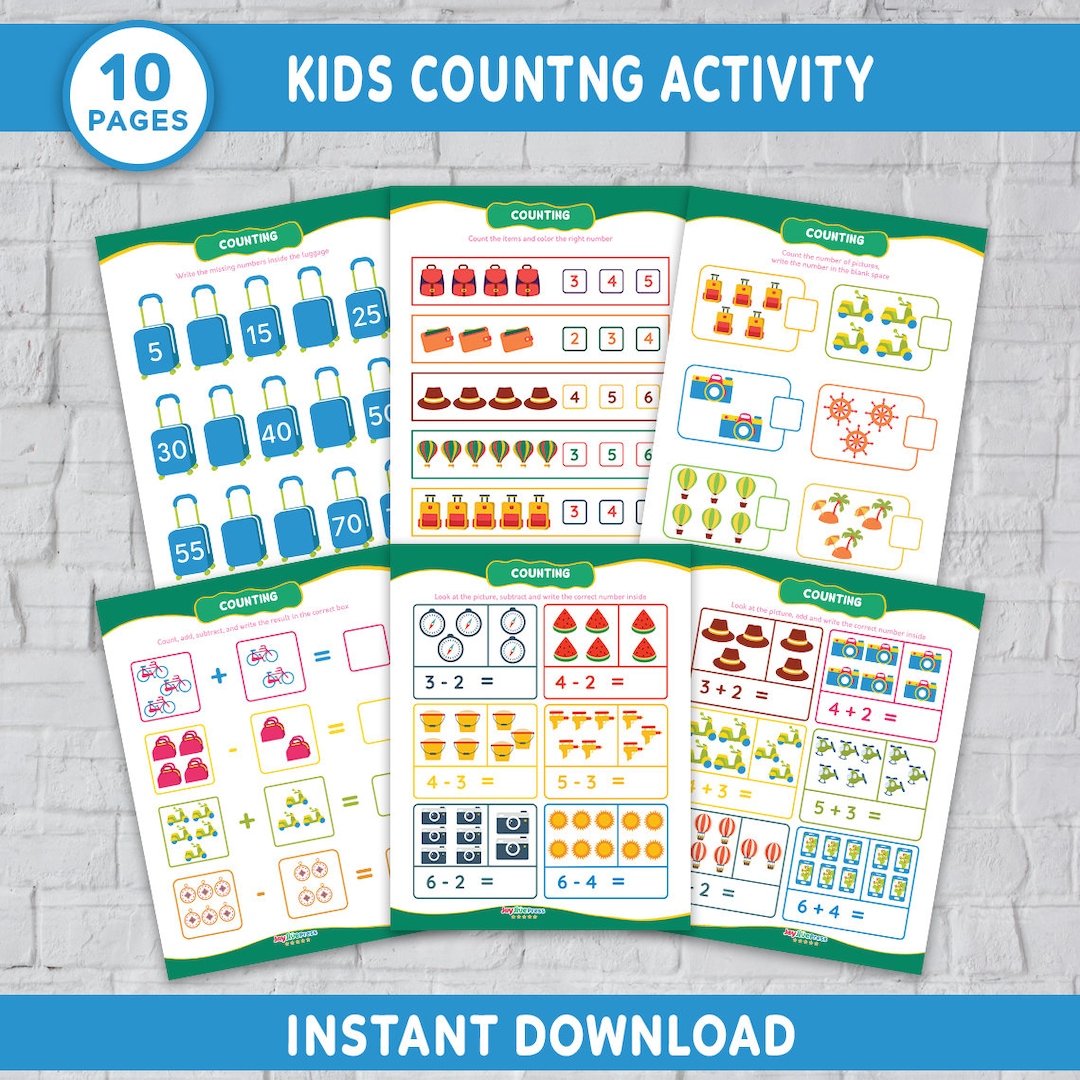 Counting Worksheet Printable, Count the Object Worksheet, Counting Math ...