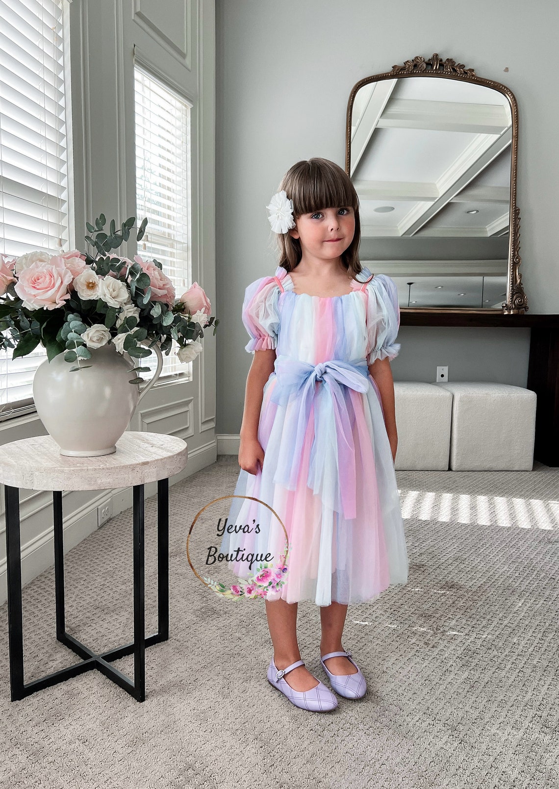 Unicorn Party Dress, Rainbow Pastel Color Party Dress, Etsy