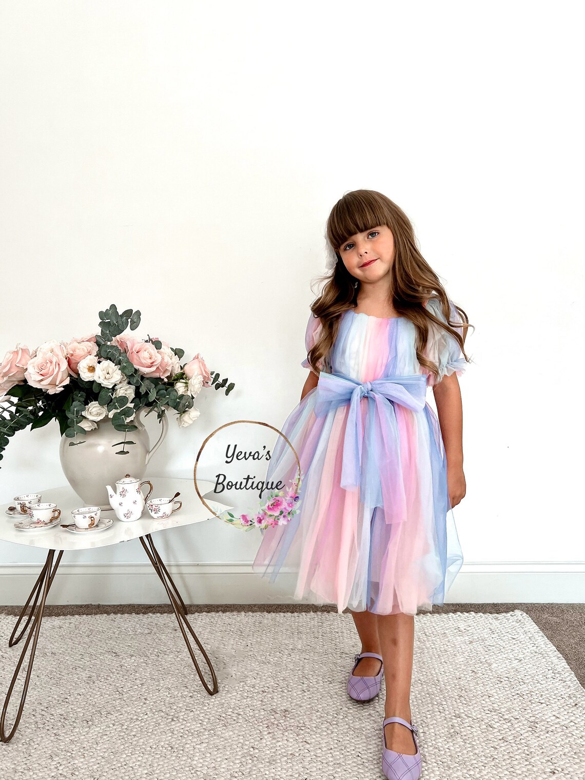 Unicorn Party Dress, Rainbow Pastel Color Party Dress, Etsy