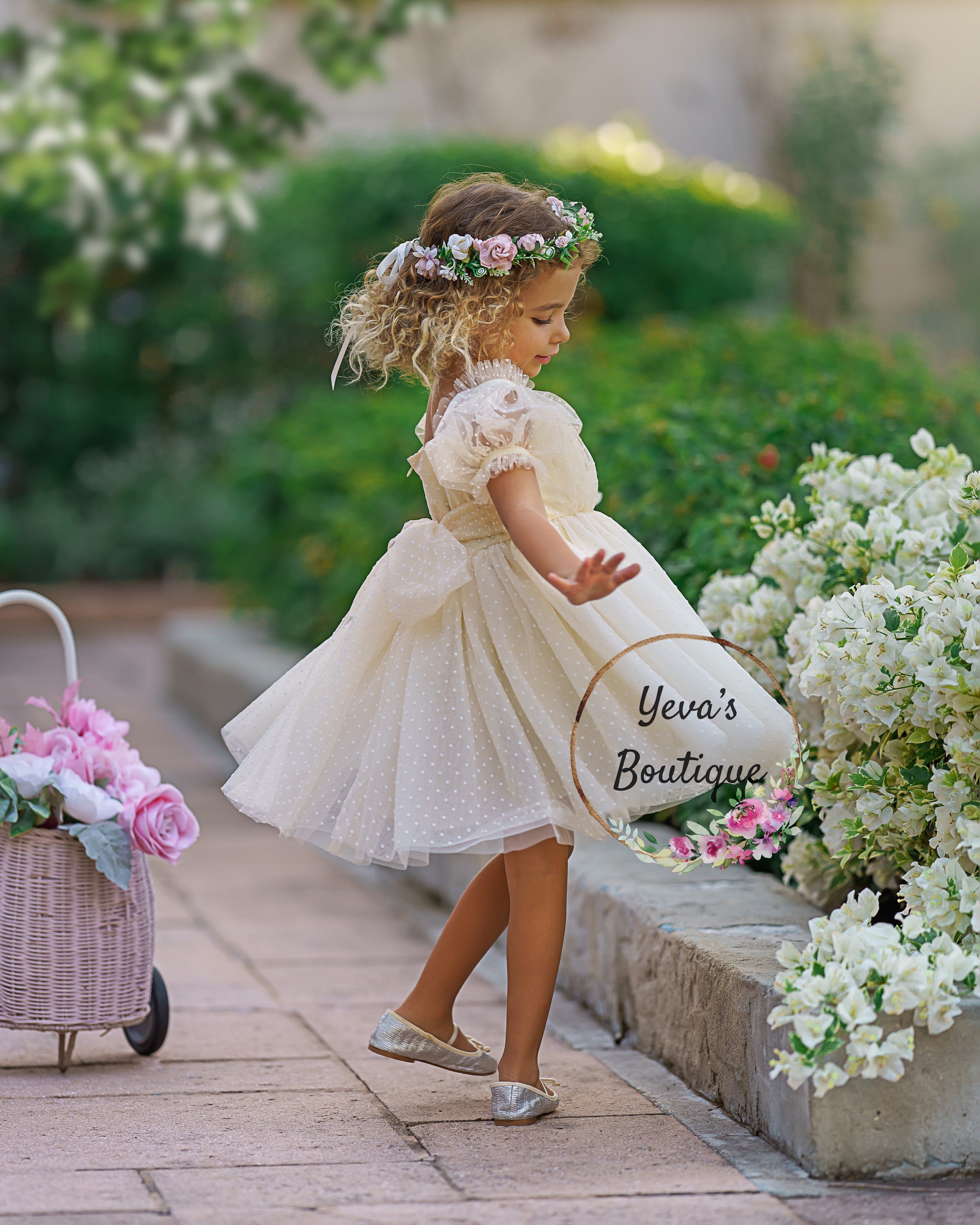 Hot Pink Girls Dress, Baby Girl Dress, Baby Girl Romper, Swiss Dot