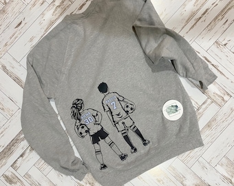 ¡Cuello redondo de jugador personalizado de mamá de fútbol!