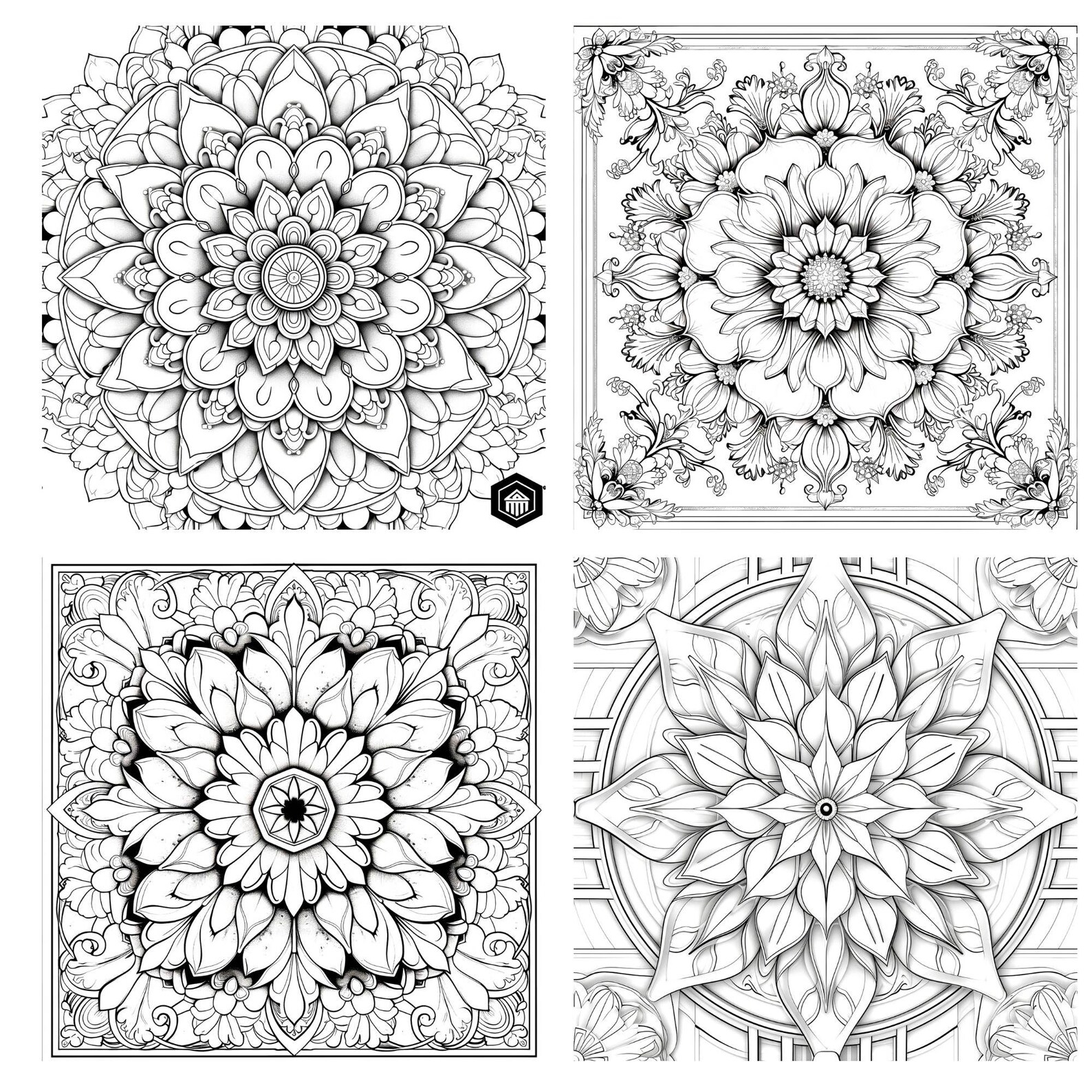 180 Mandala Coloring Pages, Coloring Pages for Adults and Children ...