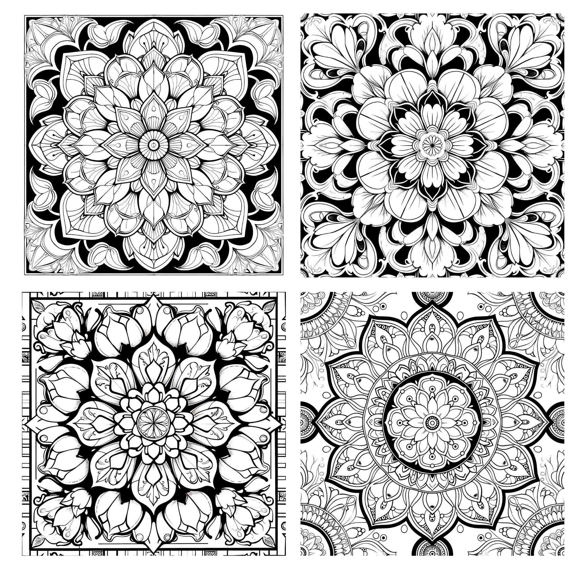 180 Mandala Coloring Pages, Coloring Pages for Adults and Children ...