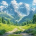 Printable 10 Mountain Landscape Oil Painting, Mountain Landscape Art ...
