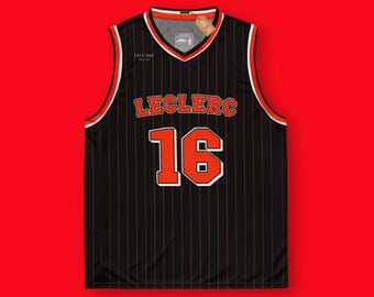 Charles Leclerc Ferrari F1 Basketball Jersey, F1 Outfit, F1 gift, F1 Merch F1 tshirt, F1 clothing, F1 Merch, Formula One, Ferrari Merch,