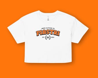 Oscar Piastri McLaren F1 Crop Top: Cotton Varsity Tee