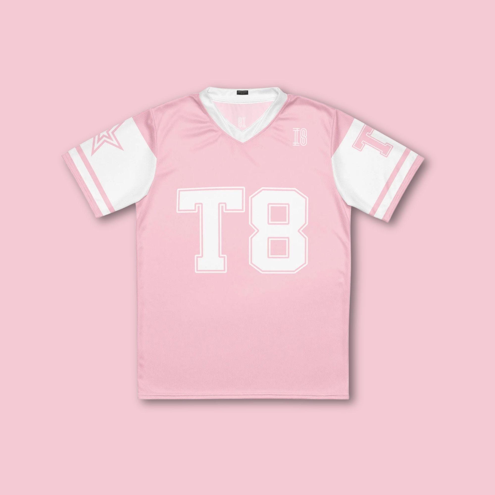 Tate Mcrae Pink & White Football Jersey, Tate Concert