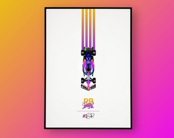 Poster minimalista di Daniel Ricciardo Miami in edizione speciale, download digitale di Formula 1. Poster F1, F1 danielricciardo F1, Arte da parete Formula Uno
