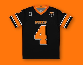 Lando Norris McLaren F1 Football Jersey: Papaya Orange Racing Shirt