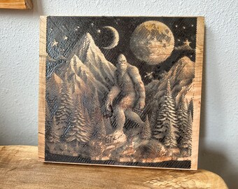 Maplewood Bigfoot Art: CNC Hardwood, Epoxy Resin
