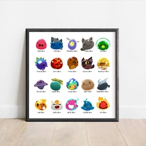 Slime Rancher Art, Slime Types Poster