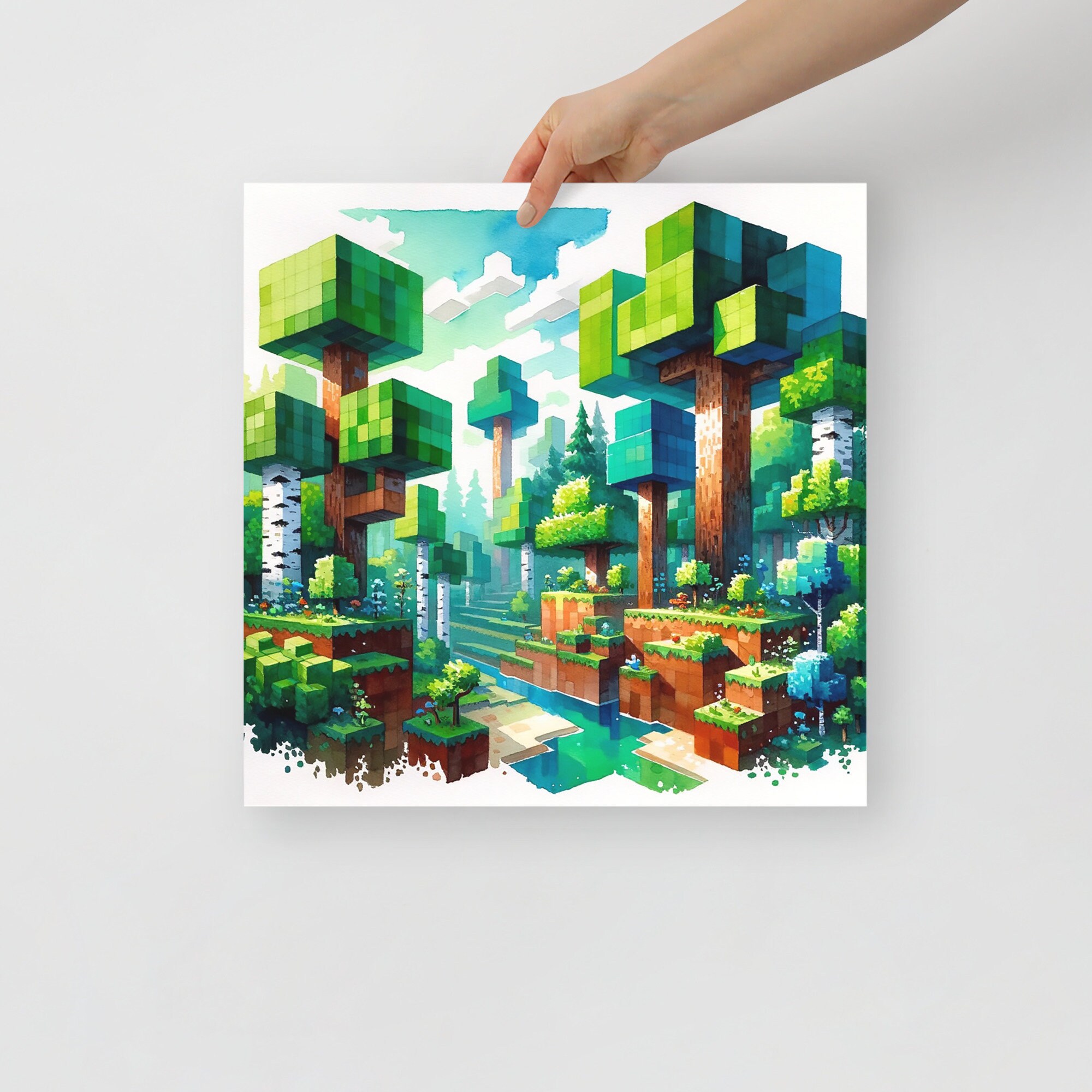 Minecraft Poster Version 1 Minecraft Wall Art Minecraft Painting 