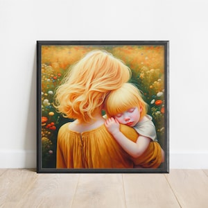 Mother and Daughter Oil Painting, Daughter Poster