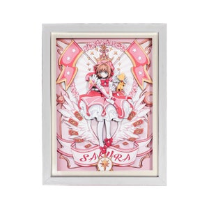 Tarjetas mágicas, Cardcaptor Sakura, decoraciones de pared 3D de múltiples capas, arte de papel, obras de arte en relieve 3D, regalos coleccionables, obsequios, exhibiciones.