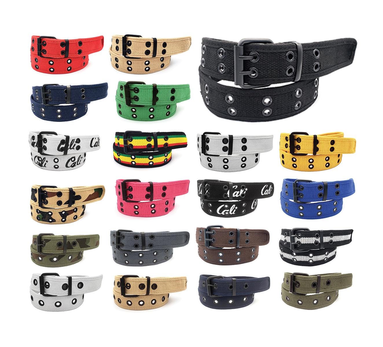 Double Grommet Canvas Belt - Etsy display picture 1