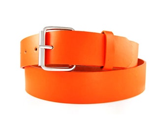 80s Orange Wide Waist Belt | Stretch Belt | Color Block  display picture 3
