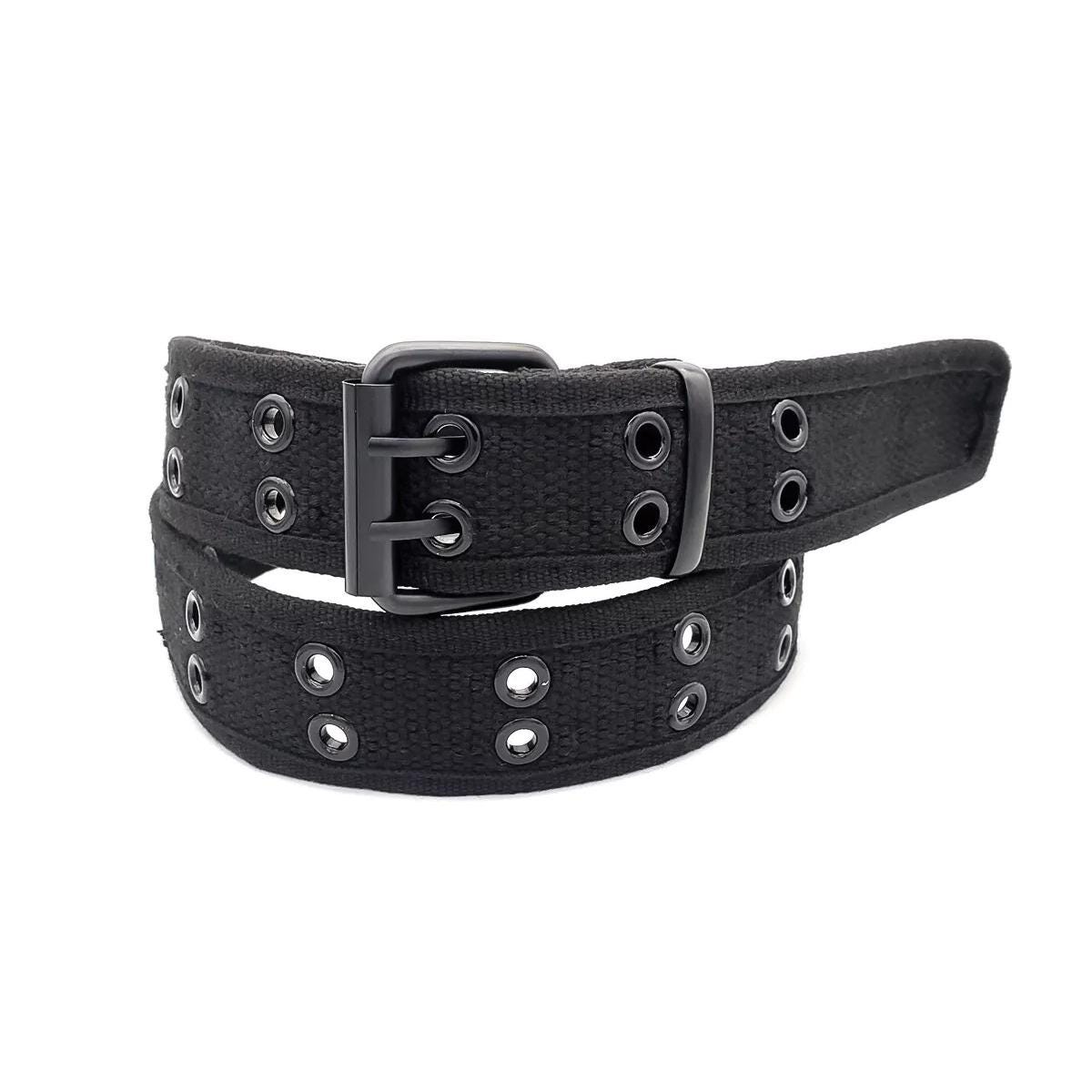 Rare Vintage‎ 00s Distressed Canvas Double Grommet Belt – size 6 Double Grommet Canvas Belt - Etsy main image 3