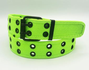 Lime Green Belt Webbing Belt Men Women 1.25