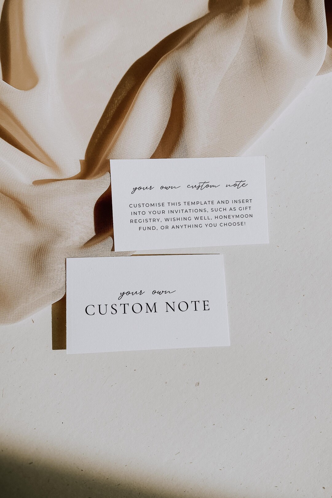 Minimal Custom Note Template Editable Wedding Insert Card Gift Registry ...