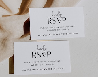 Minimalist RSVP Card, Modern Wedding Response Card, Simple Wedding Insert, Printable RSVP Card, Wedding Reply Card, Editable Template, BP001