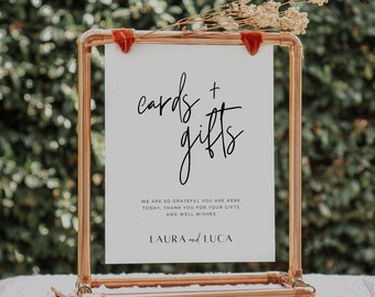 Minimalist Cards and Gifts Wedding Sign Template, Wedding Tabletop Cards & Gifts Sign, Modern Reception Sign, Bridal Shower Sign, BP001