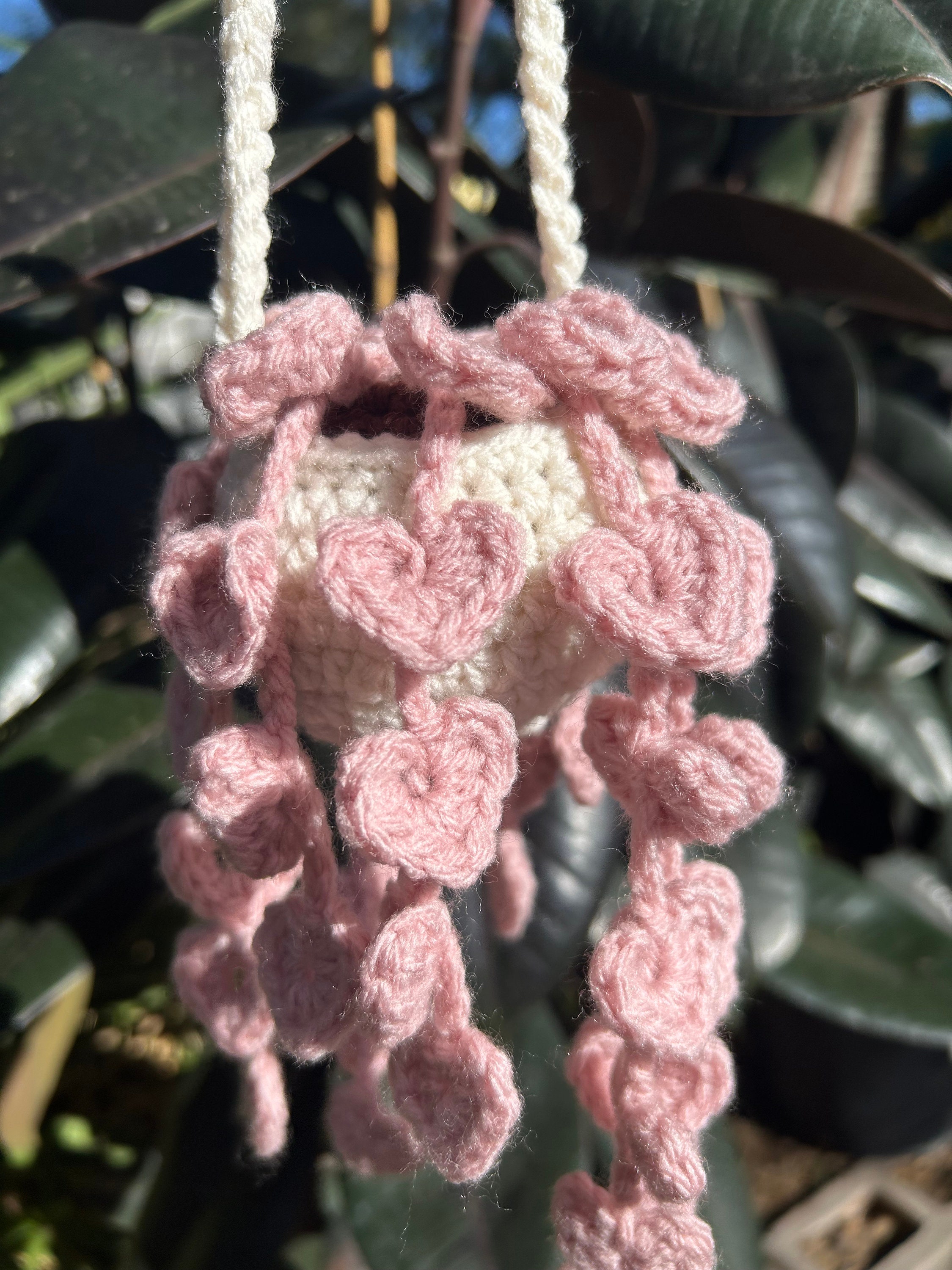 String of Hearts Crochet Pattern, Hanging Plant Crochet Pattern