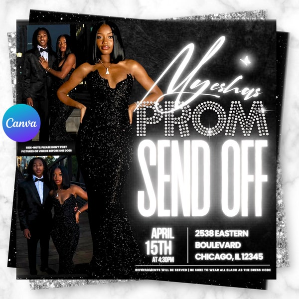 Prom Send Off Flyer, Prom Send Off Invitation Prom Flyer, Prom Invitation, Prom Flyer, Prom Season Flyer,DIY Prom Event Flyer, Prom Send Off