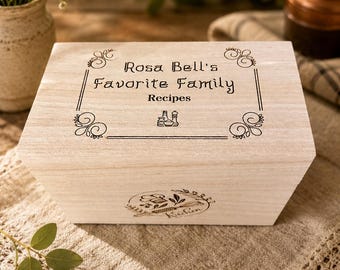Caja de recetas rústica de madera: recetas preciadas, estilo atemporal y reliquias familiares