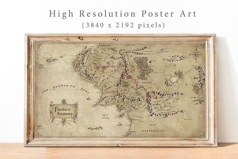 Map of Frodo's Journey Across Middle Earth - Etsy