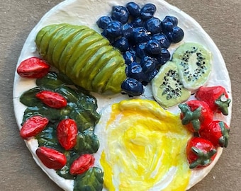 Plato de desayuno en miniatura hecho a mano / Exhibidor para casa de muñecas a escala 1:12