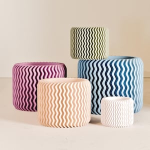 Mooie geribbelde plantenbakken voor binnen - schattige esthetische lichtgewicht plantpot - moderne minimalistische cactusplanter - origineel cadeau voor plantenliefhebbers