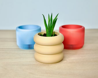 Cute Modern Bubble Flower Pot - Soft Aesthetic Succulent Planter - Unique Chic Beige Plant Pot - Minimalist Indoor Cactus Planter