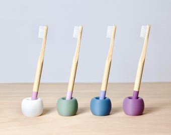 Minimalist Toothbrush Holder - Modern Sleek Japandi Stands - Low Profile Bathroom Accessories - Perfect Housewarming Gift
